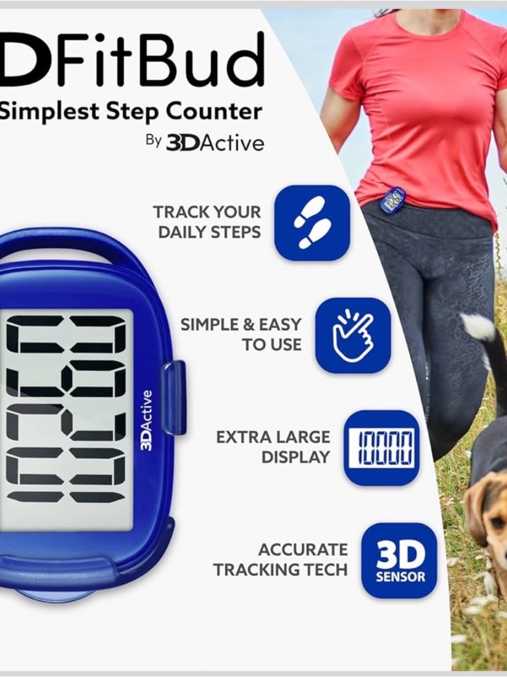 3DFitBud Simple Step Counter, new - Picture 2 of 6